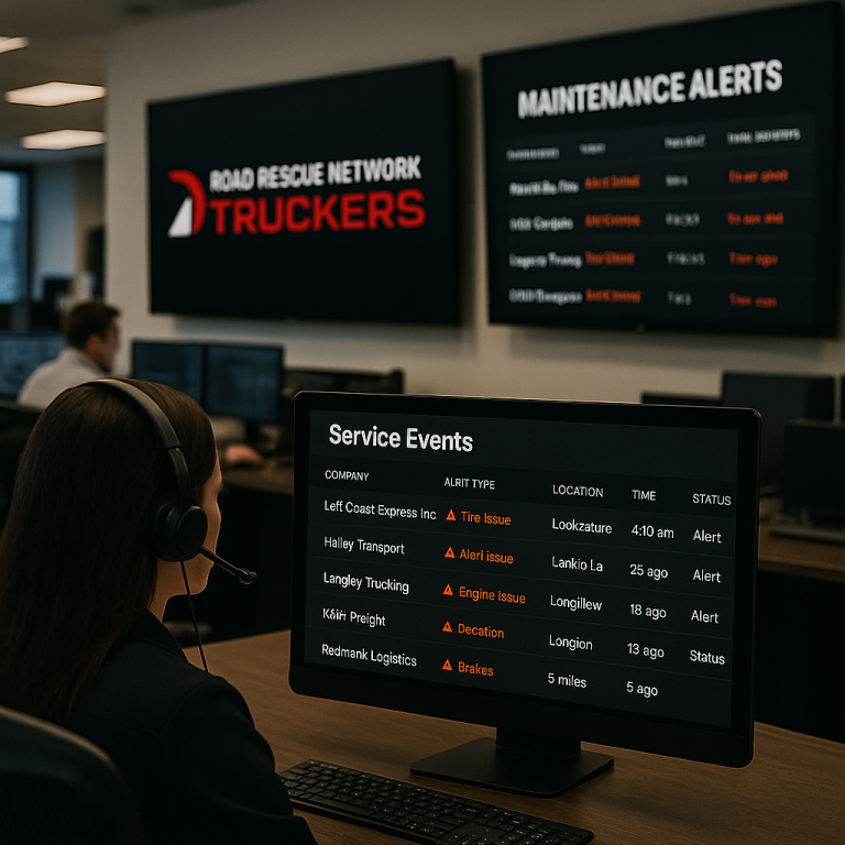 Truck service alerts and monitoring station