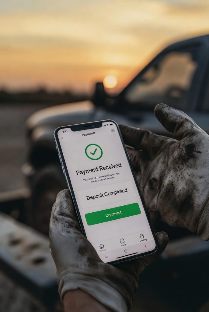 Phone showing payment confirmation screen