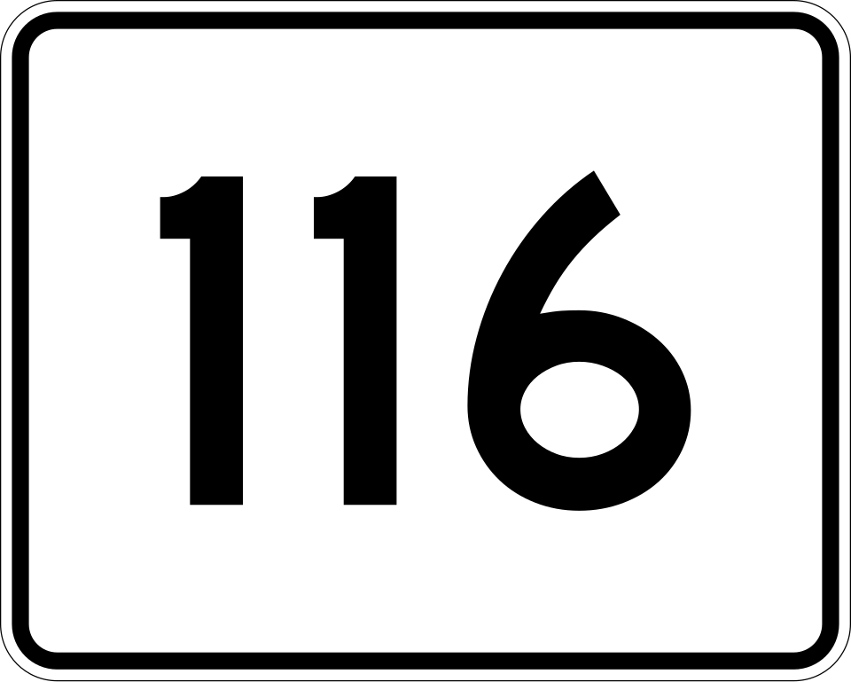 Massachusetts Route 116 shield