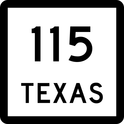 Texas State Highway 115 (Shary Road corridor) shield