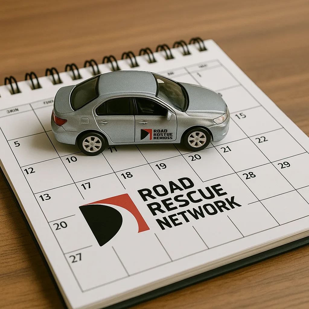 Road Rescue Network branded scheduling calendar.