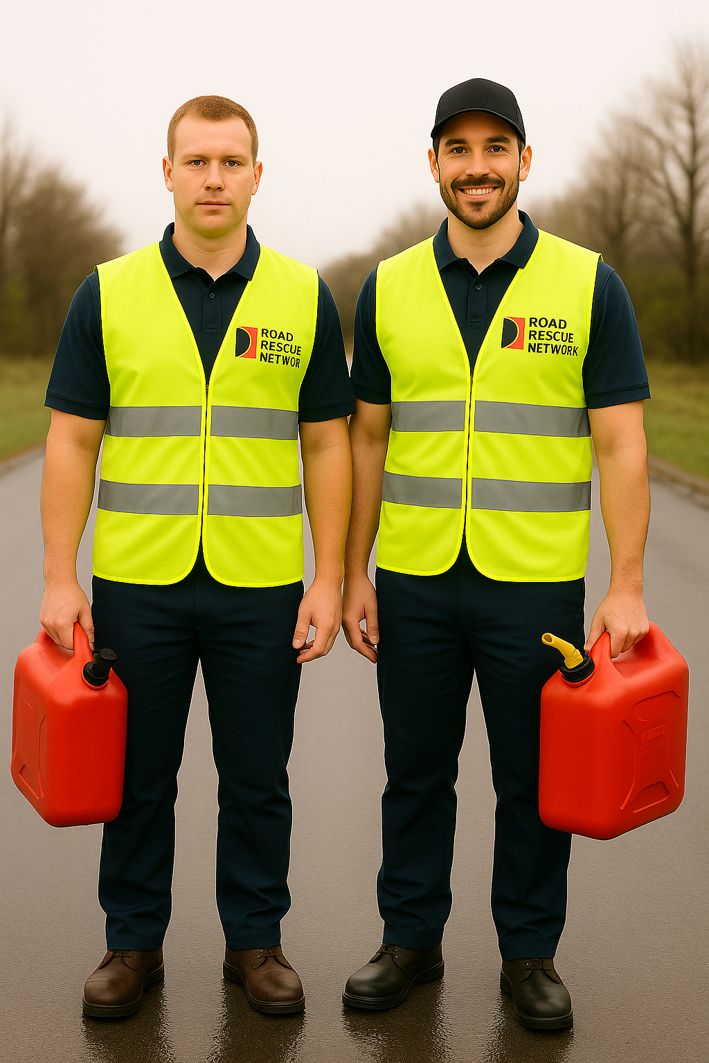 Road Rescue Team of rescuers who deliver gas