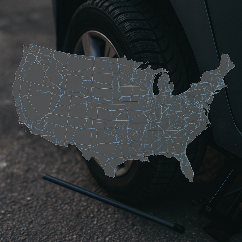 Coverage area map for Roadside Assistance 