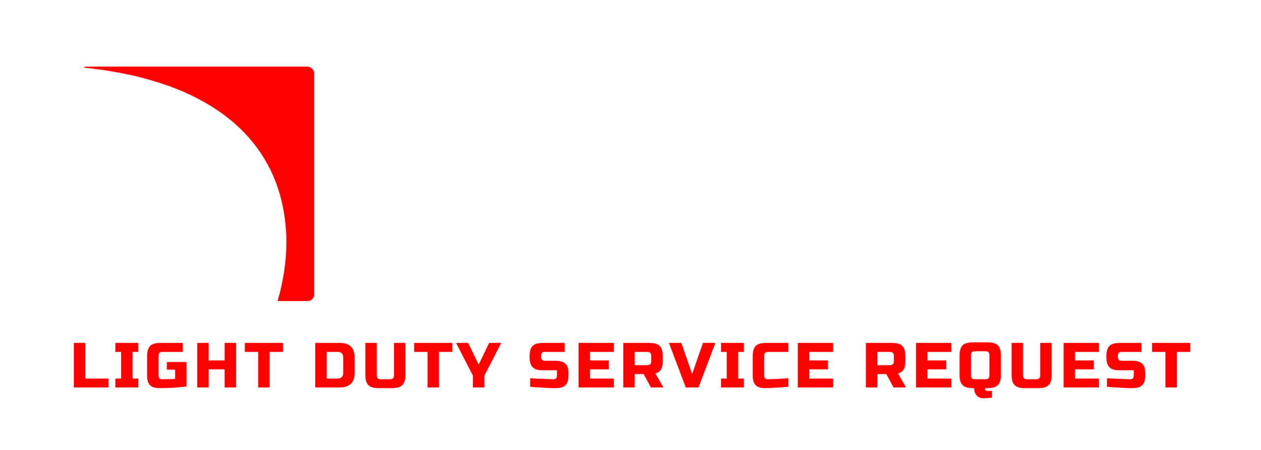 A logo with a red and white design on the left and the words ROAD RESCUE NETWORK in light gray, above LIGHT DUTY SERVICE REQUEST in bold red letters on a light background.