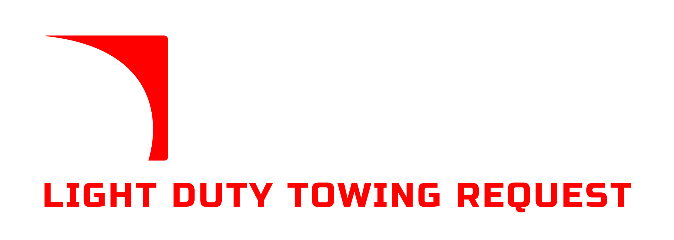 Logo with a red and white design and the text ROAD RESCUE NETWORK in white, and LIGHT DUTY TOWING REQUEST in bold red letters underneath.