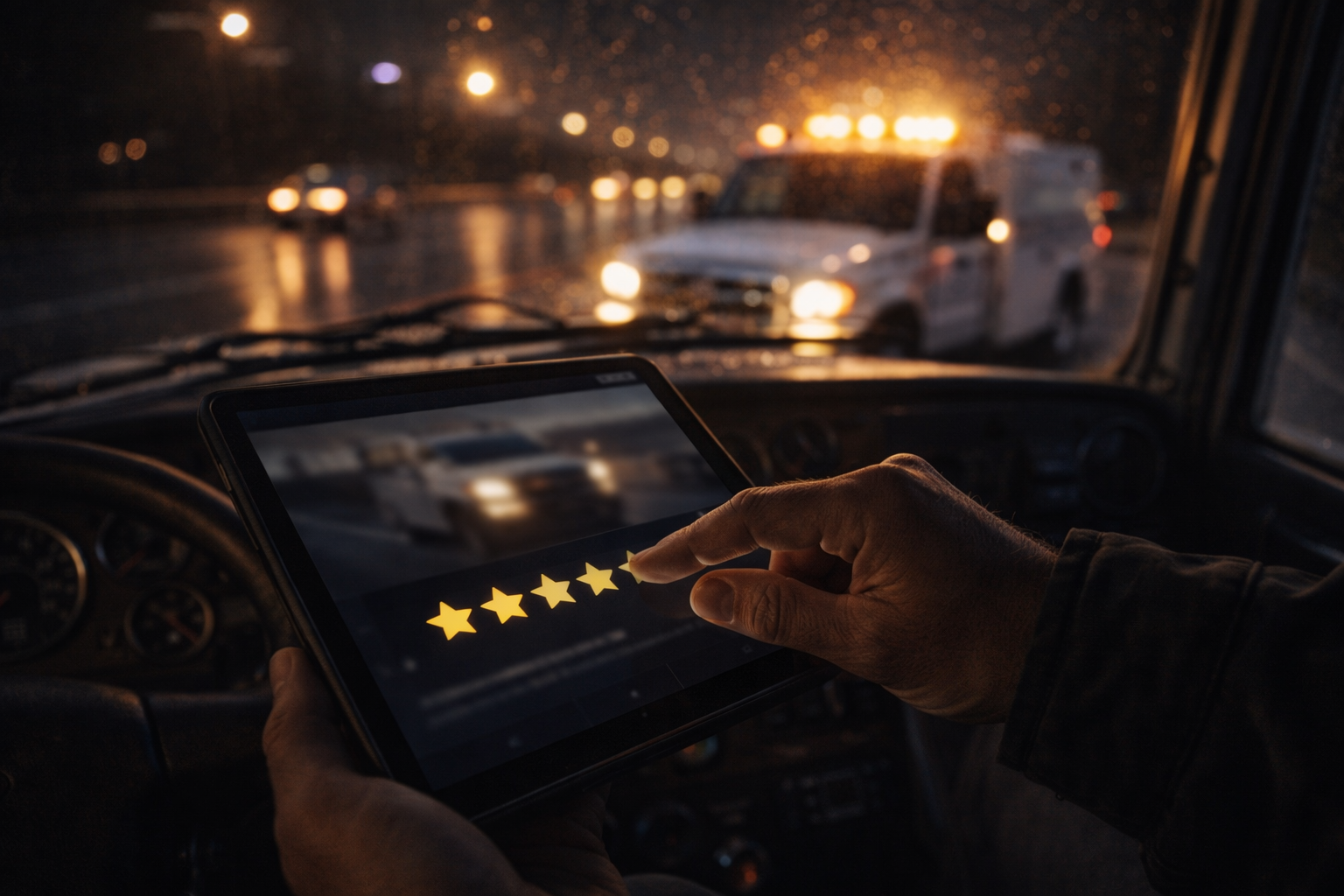 Rating service on a rainy night