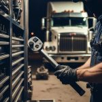 Mechanic working with tools at night.