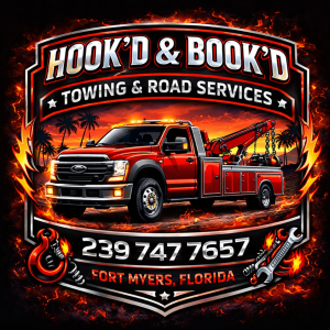 Hook'd & Book'd Towing & Road Services logo