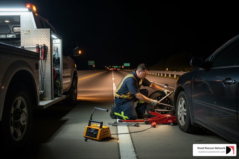 24 hr mobile flat tire repair service
